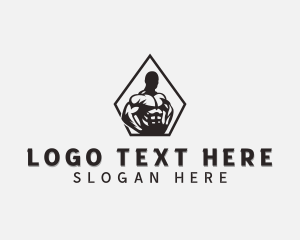 Gym Equipment - Muscle Fitness Gym logo design
