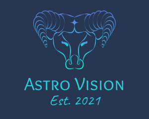 Astrological Taurus Head  logo design