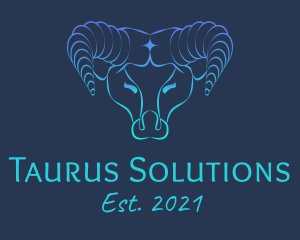 Taurus - Astrological Taurus Head logo design