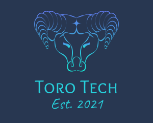 Astrological Taurus Head  logo design