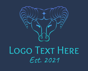 Cow - Astrological Taurus Head logo design