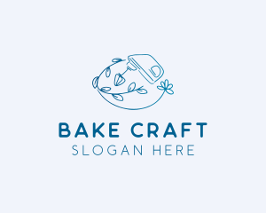 Hand Mixer Baking Floral logo design