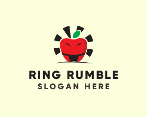 Wrestling - Sumo Apple Fruit logo design