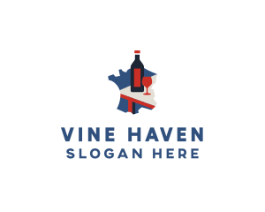 French Wine Tasting  logo design