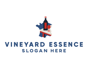 French Wine Tasting  logo design