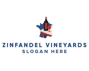 French Wine Tasting  logo design