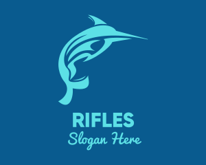 Animal - Blue Swordfish Fish logo design