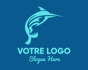 Seafood - Blue Swordfish Fish logo design