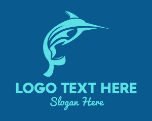 Flipper - Blue Swordfish Fish logo design