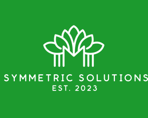 Symmetric - Minimalist Plant Letter M logo design