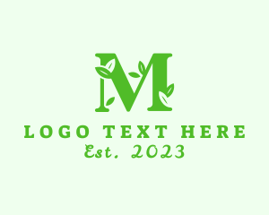 Vegan - Seedling Letter M logo design