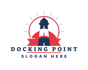 Docking - Sun Lighthouse Tower logo design