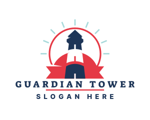 Sun Lighthouse Tower logo design