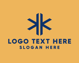Tech - Minimalist Asterisk Letter K logo design