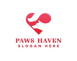 Dog Pet Heart logo design