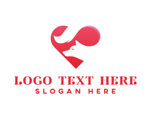 Silhouette - Dog Pet Heart logo design