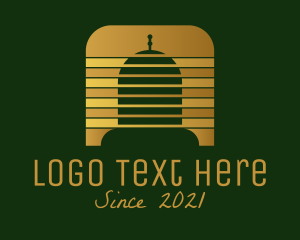 Mecca - Gold Muslim Mosque logo design