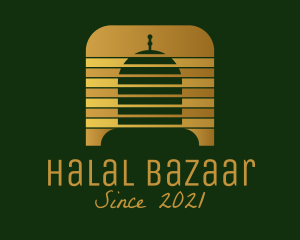 Gold Muslim Mosque  logo design