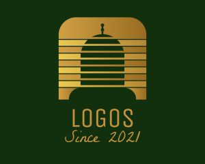 Kaaba - Gold Muslim Mosque logo design