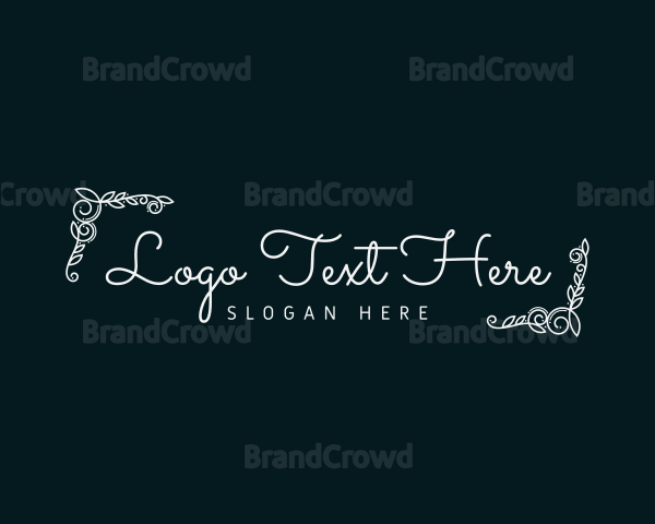 Wedding Ornate Wordmark Logo