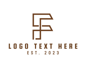 Draftsman - Industrial F Outline logo design