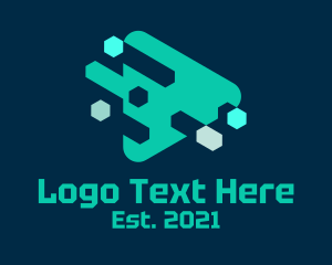 Media Player - Pixel Play Button logo design