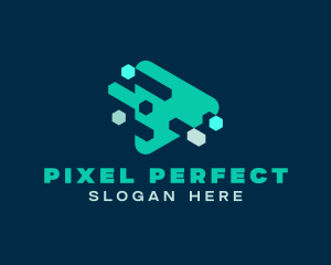 Pixel Play Button  logo design