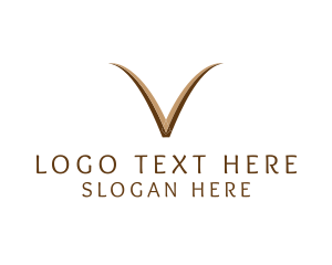 Elegant Brown Letter V logo design