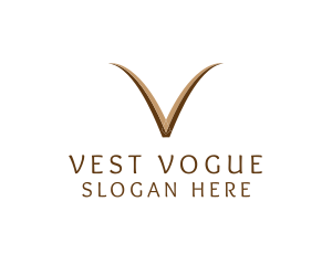 Elegant Brown Letter V logo design