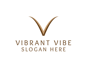 Elegant Brown Letter V logo design