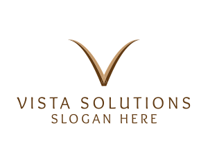 Elegant Brown Letter V logo design