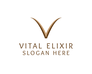 Elegant Brown Letter V logo design