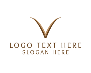 Elegant Brown Letter V Logo