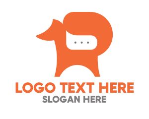 Message - Fox Chat Bubble logo design