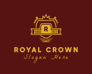 Elegant Royal Crown Shield logo design