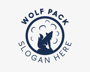 Wildlife Moon Wolf  logo design