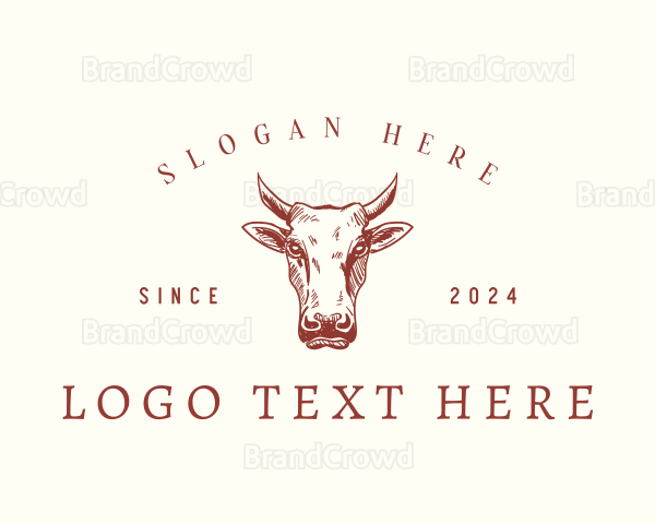 Cow Livestock Butcher Logo