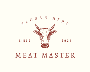 Cow Livestock Butcher logo design