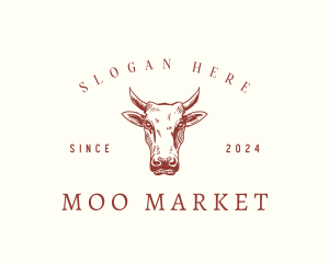 Cow Livestock Butcher logo design