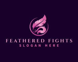 Feather Writing  Publishing logo design