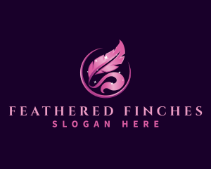 Feather Writing  Publishing logo design