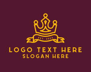 Gold - Fancy Crown Banner logo design