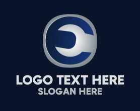 Toolbox - Wrench Button Letter E logo design
