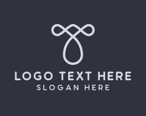 Loop - Knot Droplet Letter T logo design
