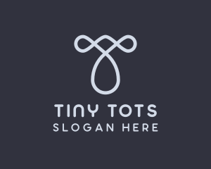 Knot Droplet Letter T logo design