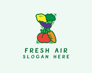 Organic Fruit Veggies logo design