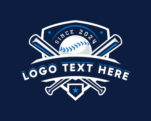 Baseball Bat - Sport Baseball Shield logo design