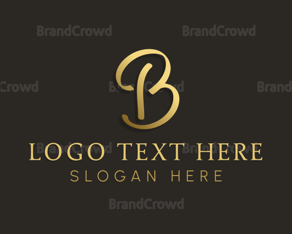 Elegant Script Letter B Logo