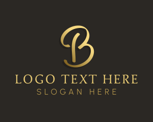 Hotel - Elegant Script Letter B logo design