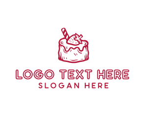 Tasty - Sweet Strawberry Cake logo design